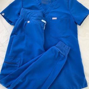 Figs Royal Blue scrubs set